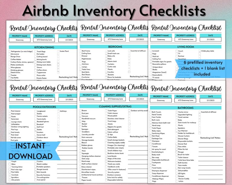 Inventory Sheet Tracker Template For Airbnb Host Bundle Inventory Log Management List For Home Rental Etsy