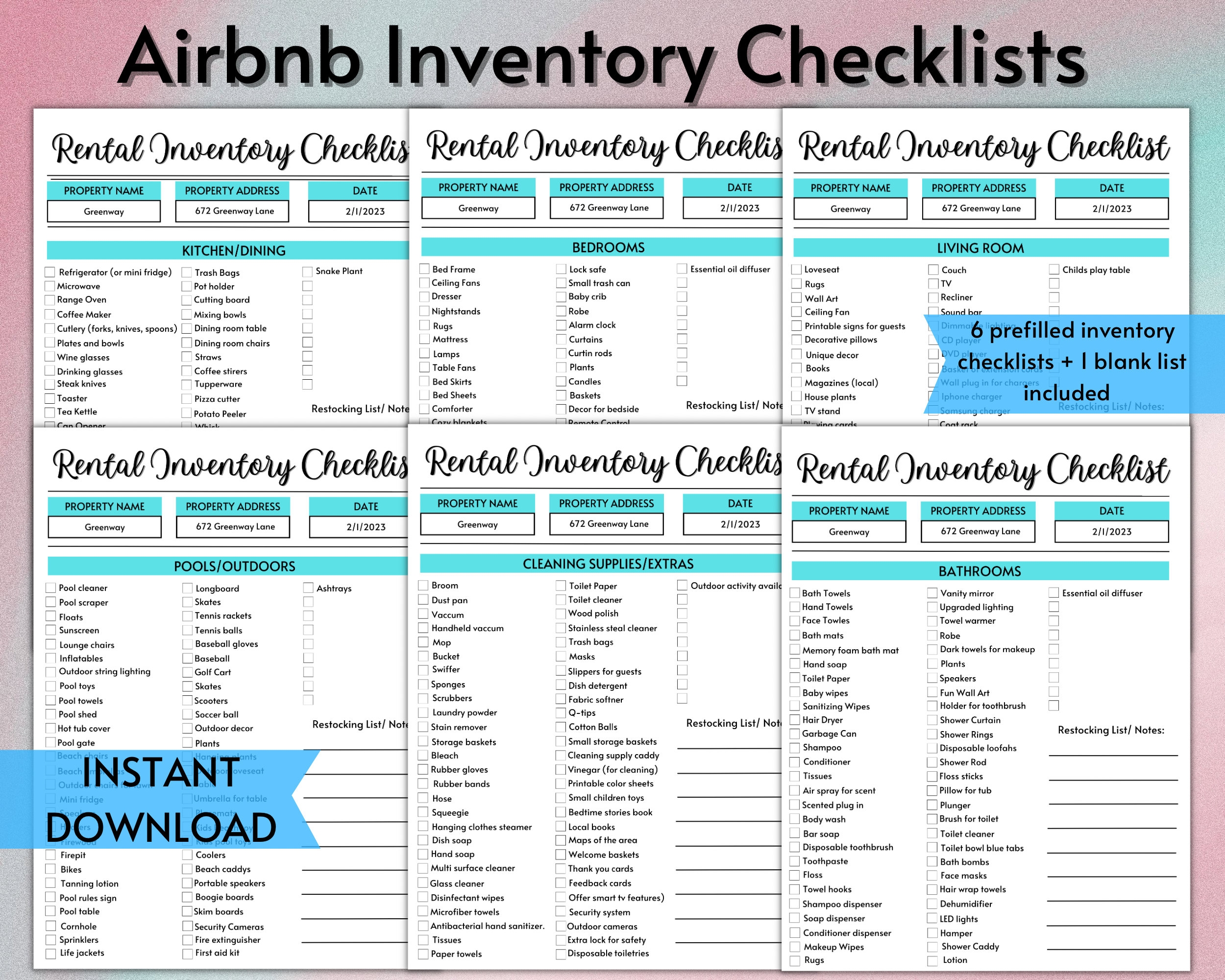 Inventory Sheet Tracker Template For Airbnb Host Bundle Inventory Log Management List For Home Rental Etsy