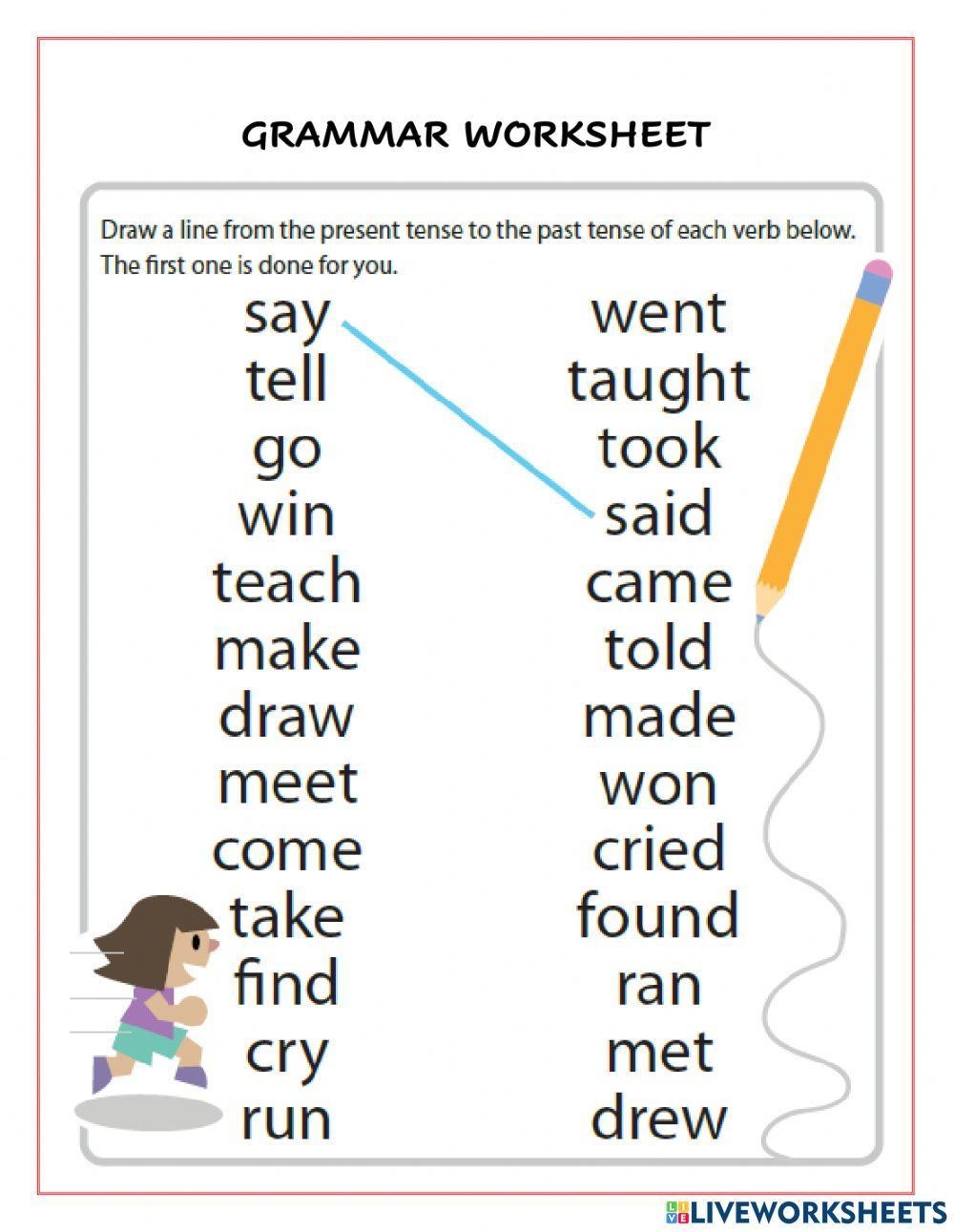 Irregular Verbs Education World Worksheets Library