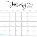 January 2025 Calendar 20 Cute FREE Printables SaturdayGift