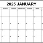January 2025 Calendar Free Printable Calendars