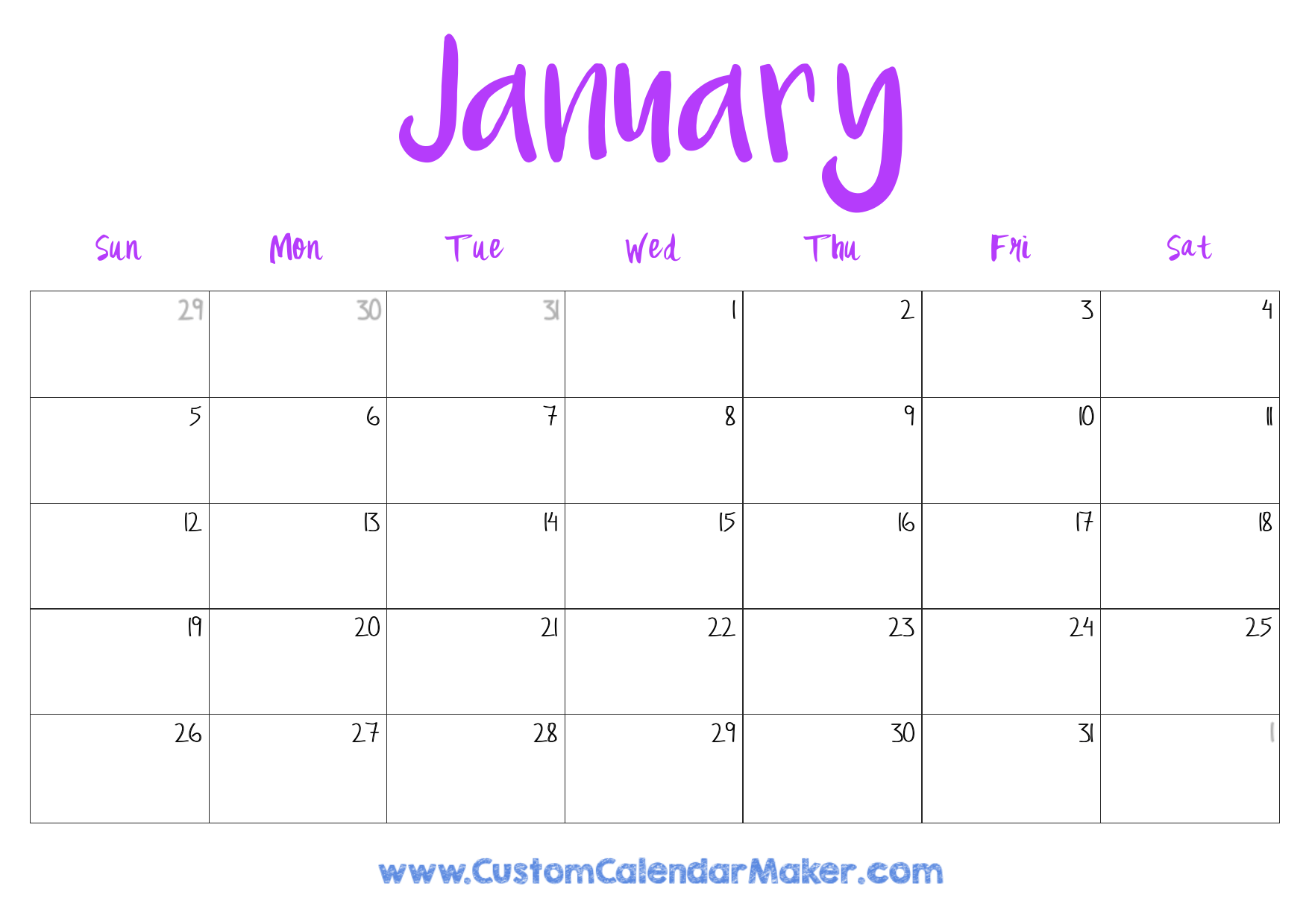 january 2025 printable blank calendar january 2025 printable blank calendar