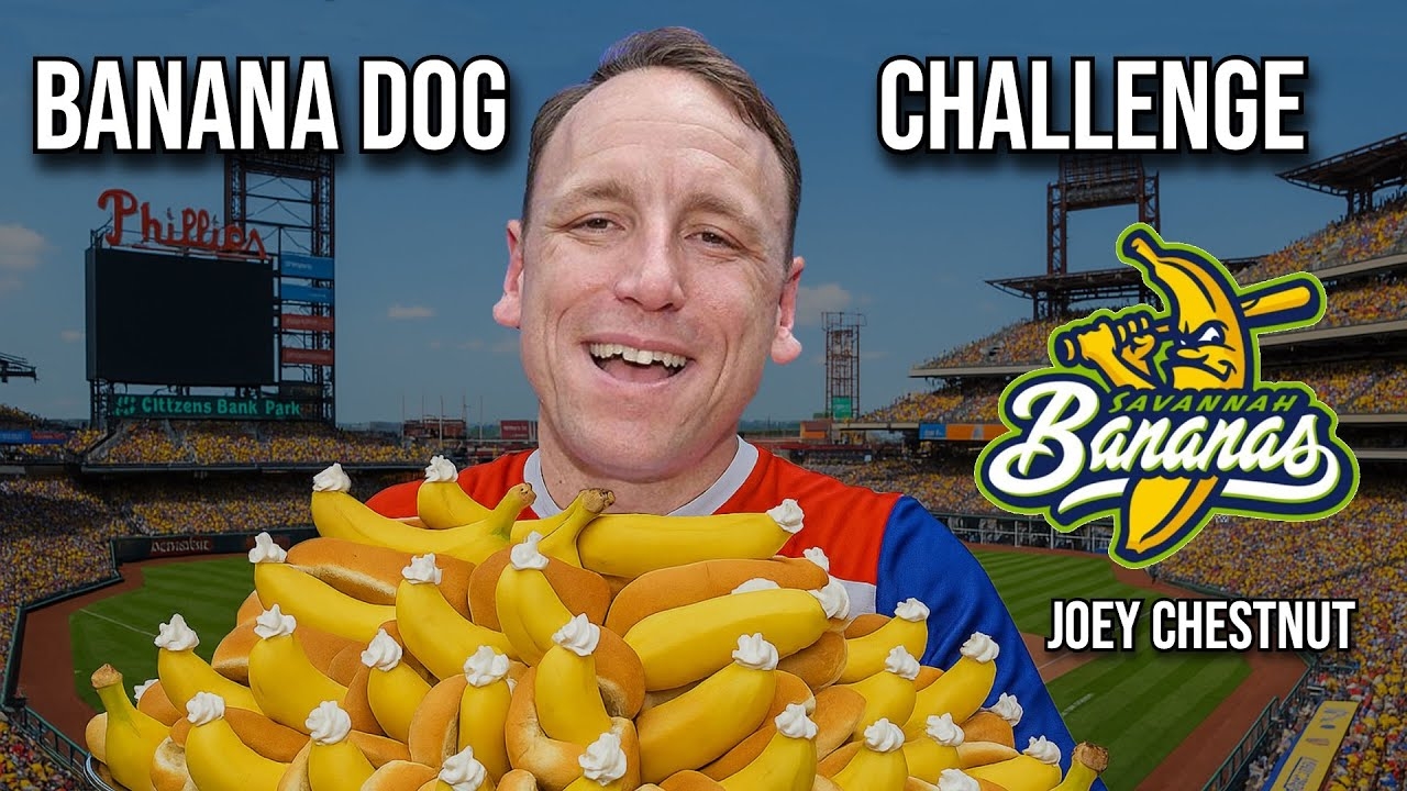 Joey Chestnut Destroys The Banana Dog Challenge At The Savannah Bananas Game In Philadelphia YouTube Joey Chestnut Destroys The Banana Dog Challenge At The Savannah Bananas Game In Philadelphia YouTube