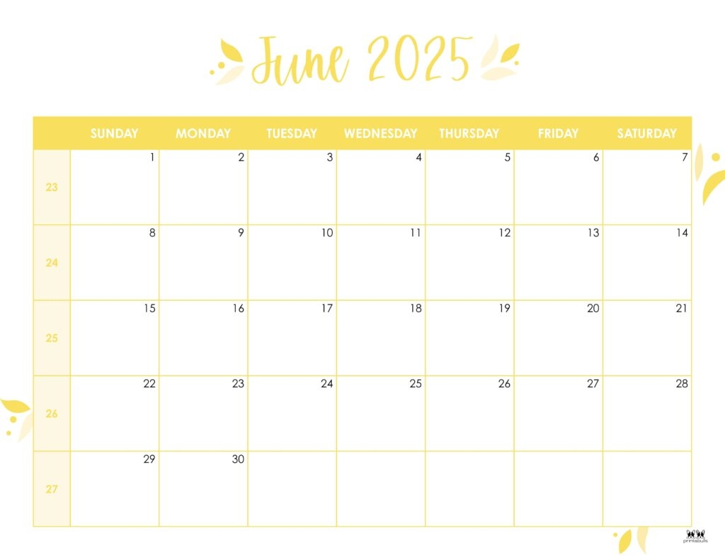 printable blank june 2025 calendar