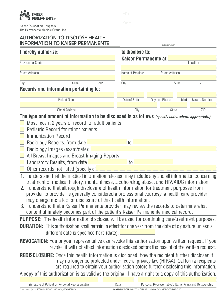 Kaiser Permanente After Visit Summary Template Fill Out Sign Online DocHub