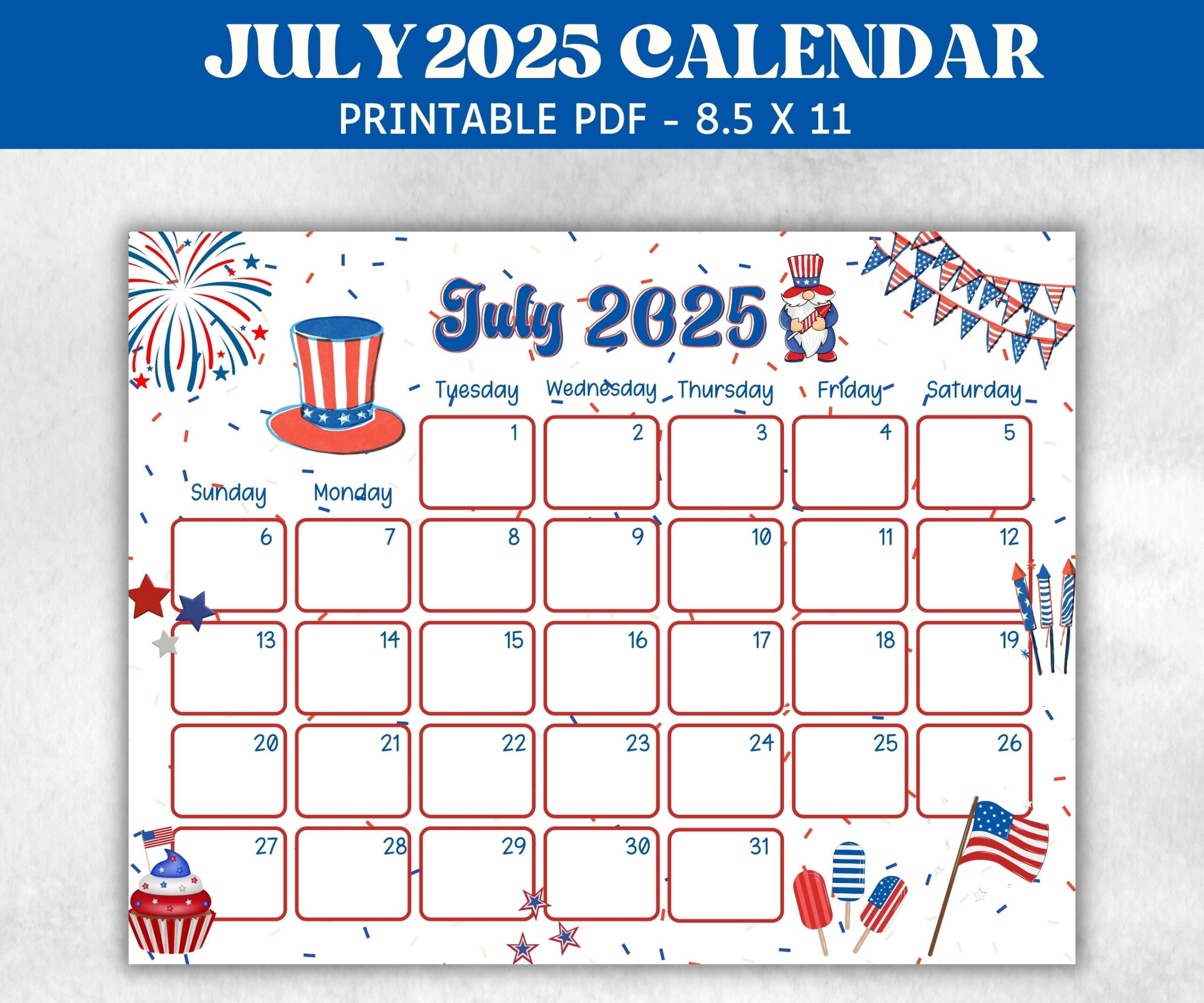 printable july 2025 calendars free printable