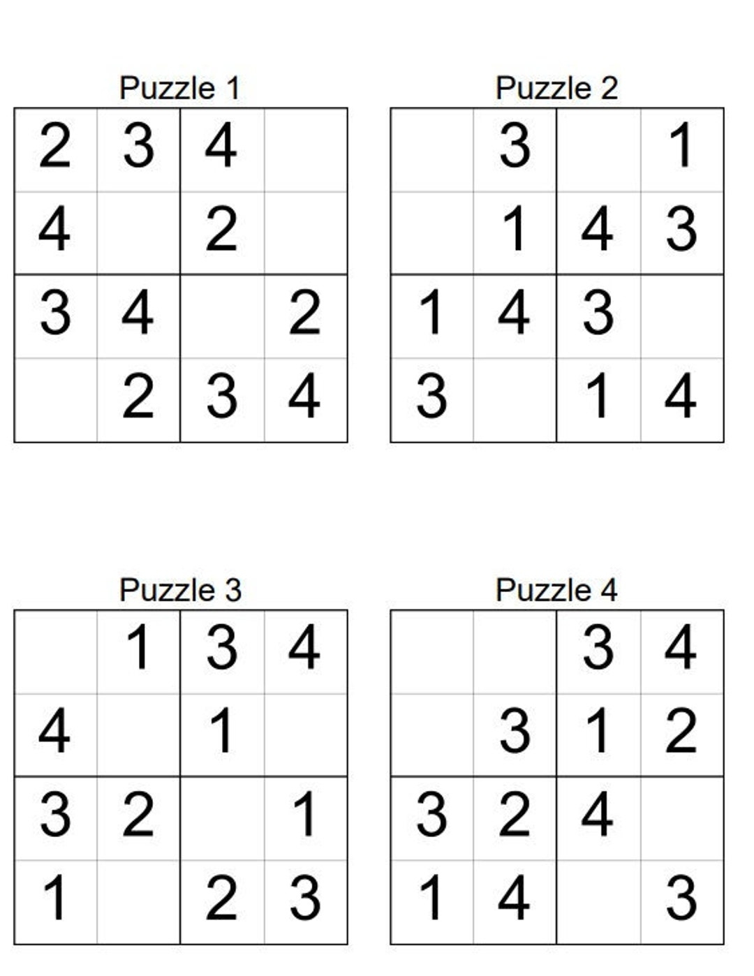 printable sudoku puzzles easy 4
