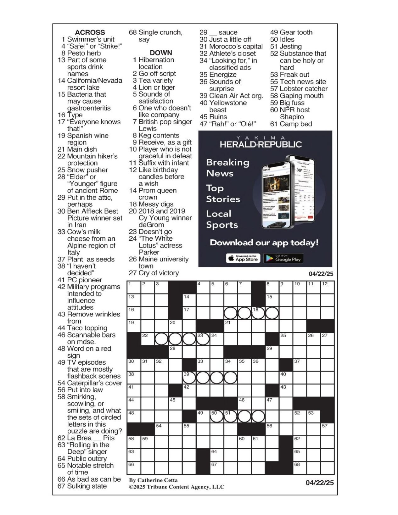 LA Times Crossword April 22 2025 Crosswords Yakimaherald