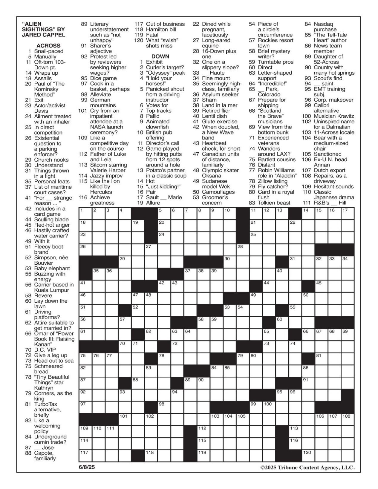 the odyssey 2025 crossword