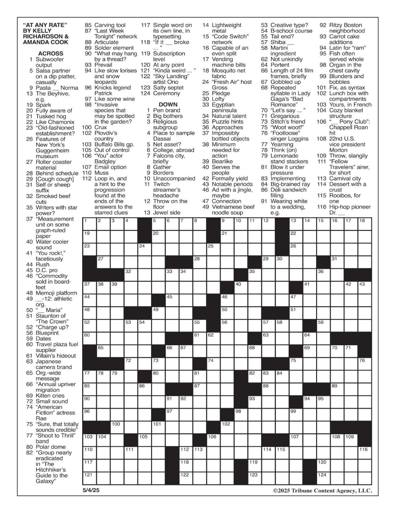 LA Times Crossword May 4 2025 Crosswords Yakimaherald