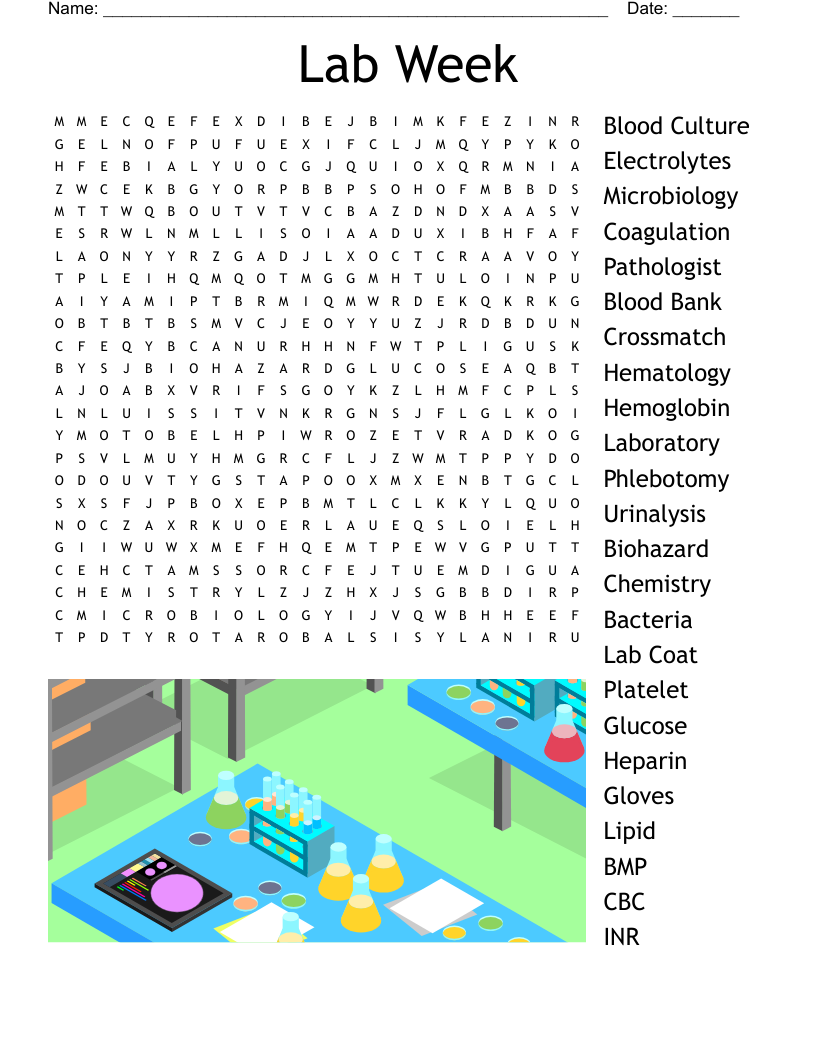 Lab Week Crossword Puzzle WordMint