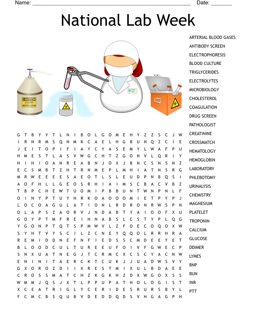 Lab Week Crossword WordMint