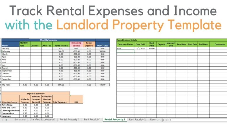 Landlord Template Demo Track Rental Property In Excel YouTube