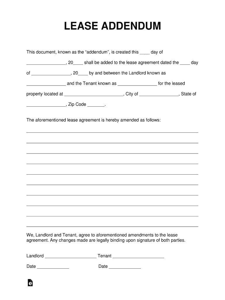 Lease Addendum Pdf Fill Out Sign Online DocHub