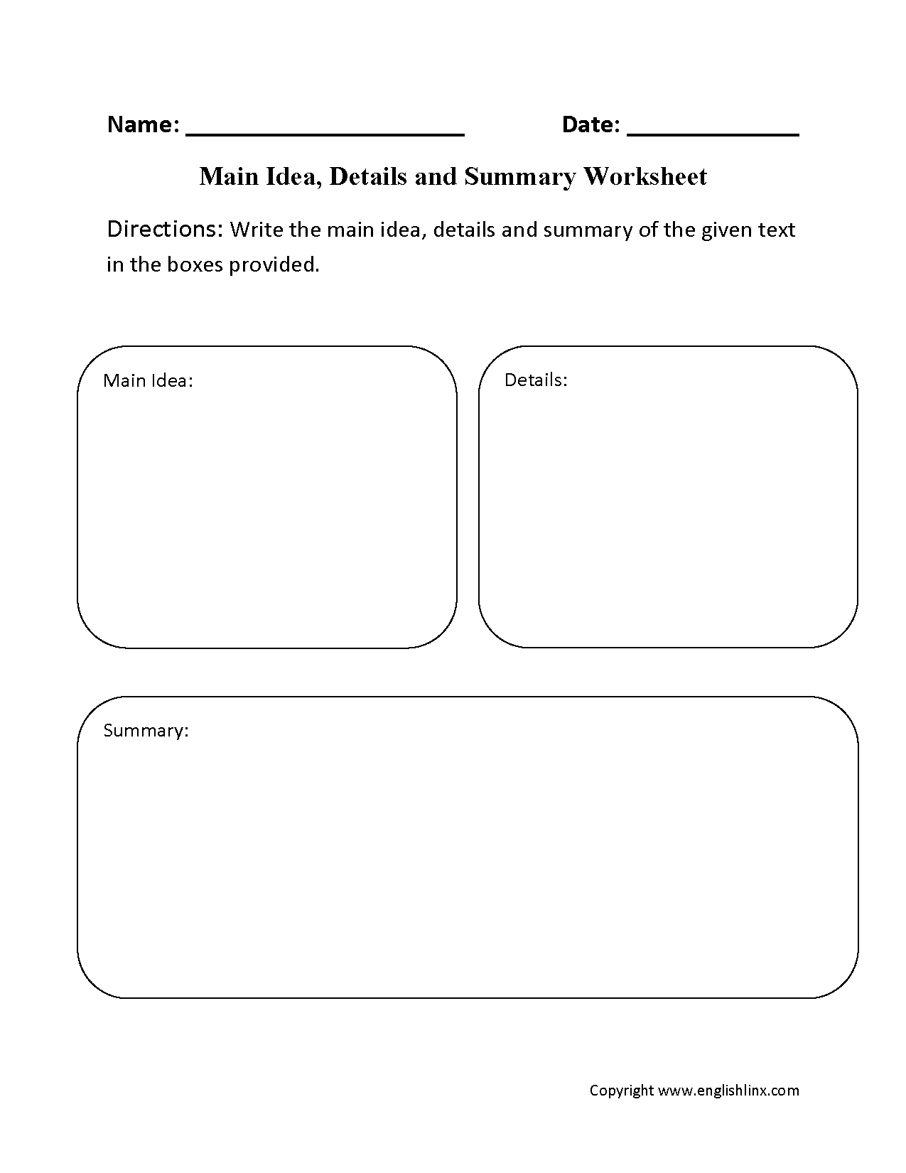 Main Idea Worksheets Main Idea Details And Summary Worksheet Main Idea Worksheets Main Idea Details And Summary Worksheet
