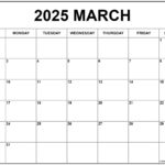 March 2025 Calendar Free Printable Calendars