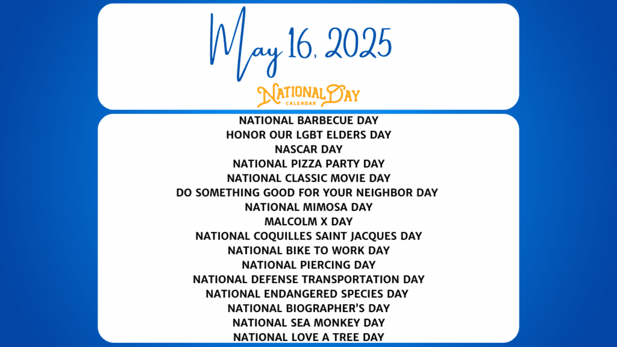 May 16 2025 On The National Day Calendar National Day Calendar