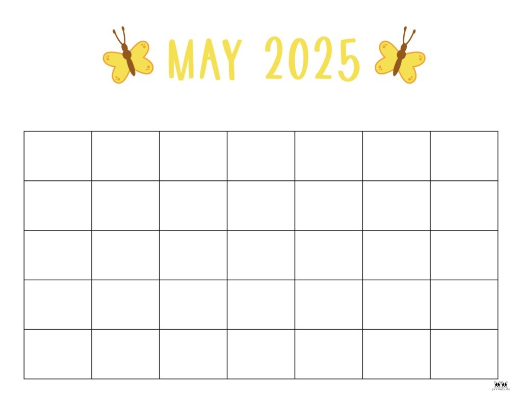 blank calendar 2025 may