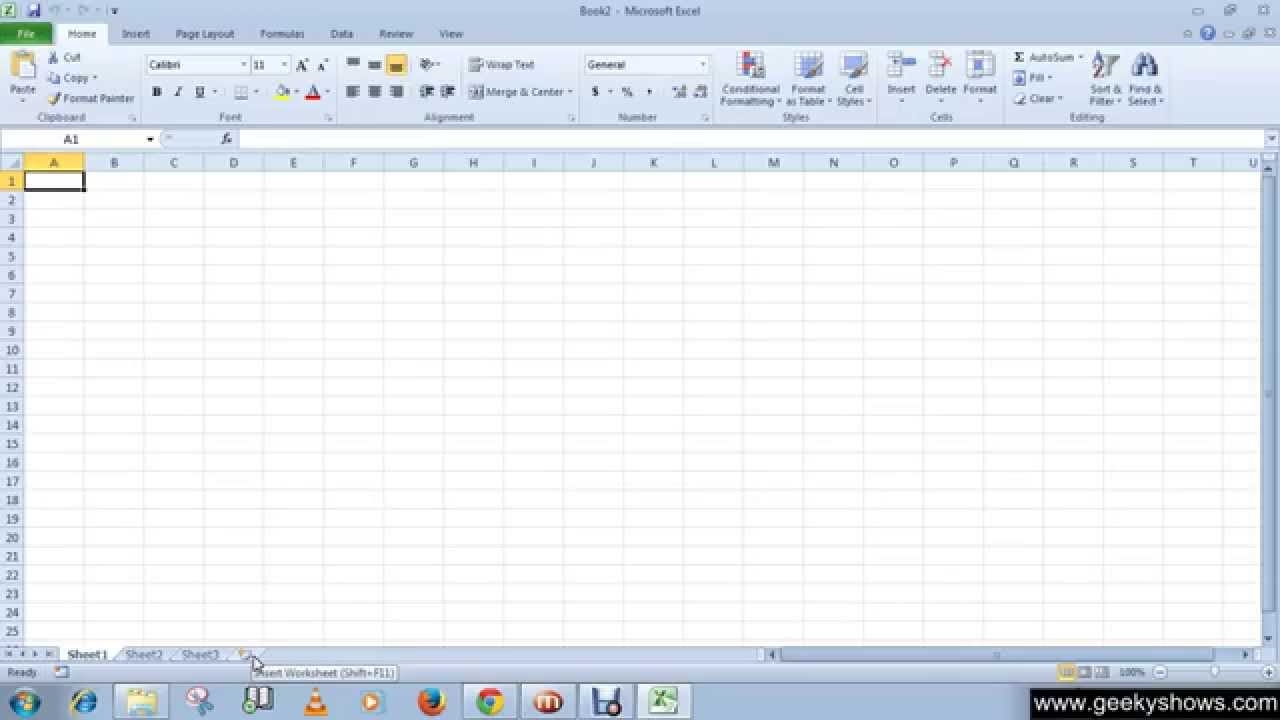 blank excel worksheet