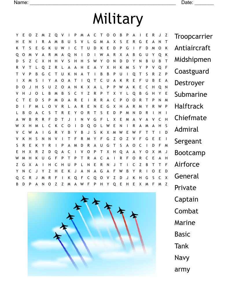 printable military crossword puzzles