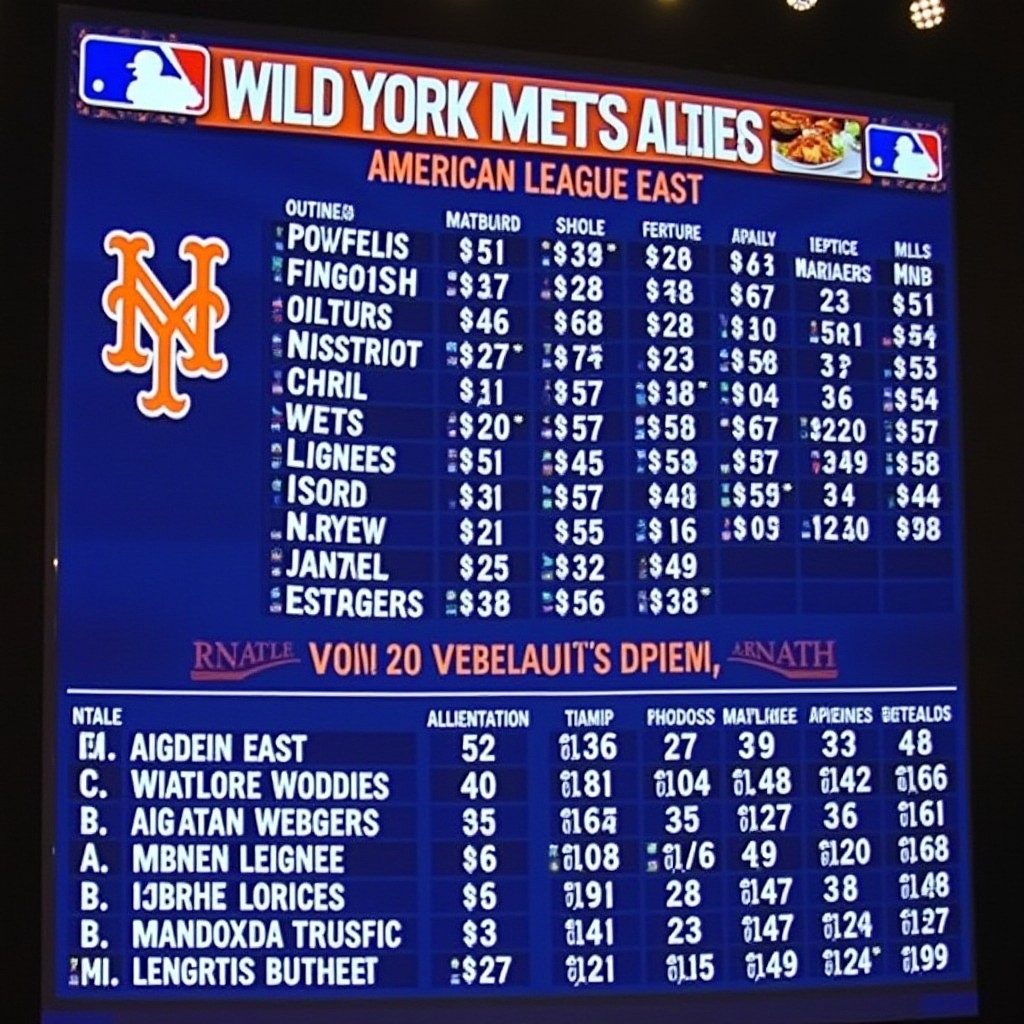 MLB Wild Card Standings Digital Board Stable Diffusion Online