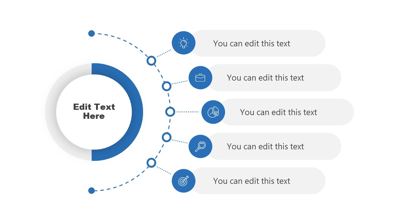 Modern 5 Step Agenda PowerPoint Slide Template SlideModel