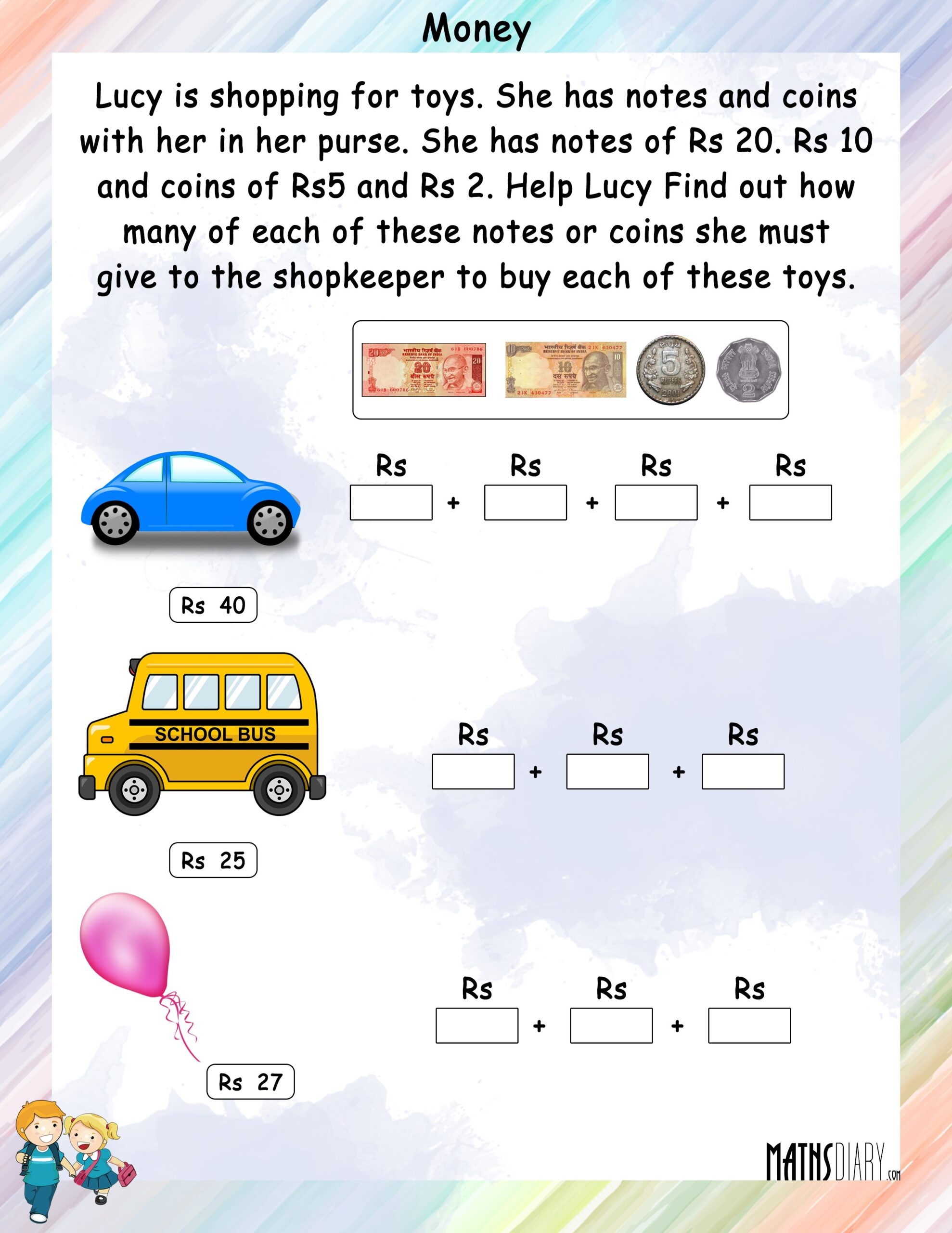 Money Math Worksheets MathsDiary Worksheets Library