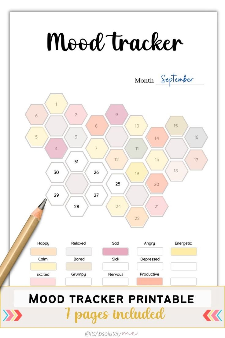 aesthetic cute mood tracker printable