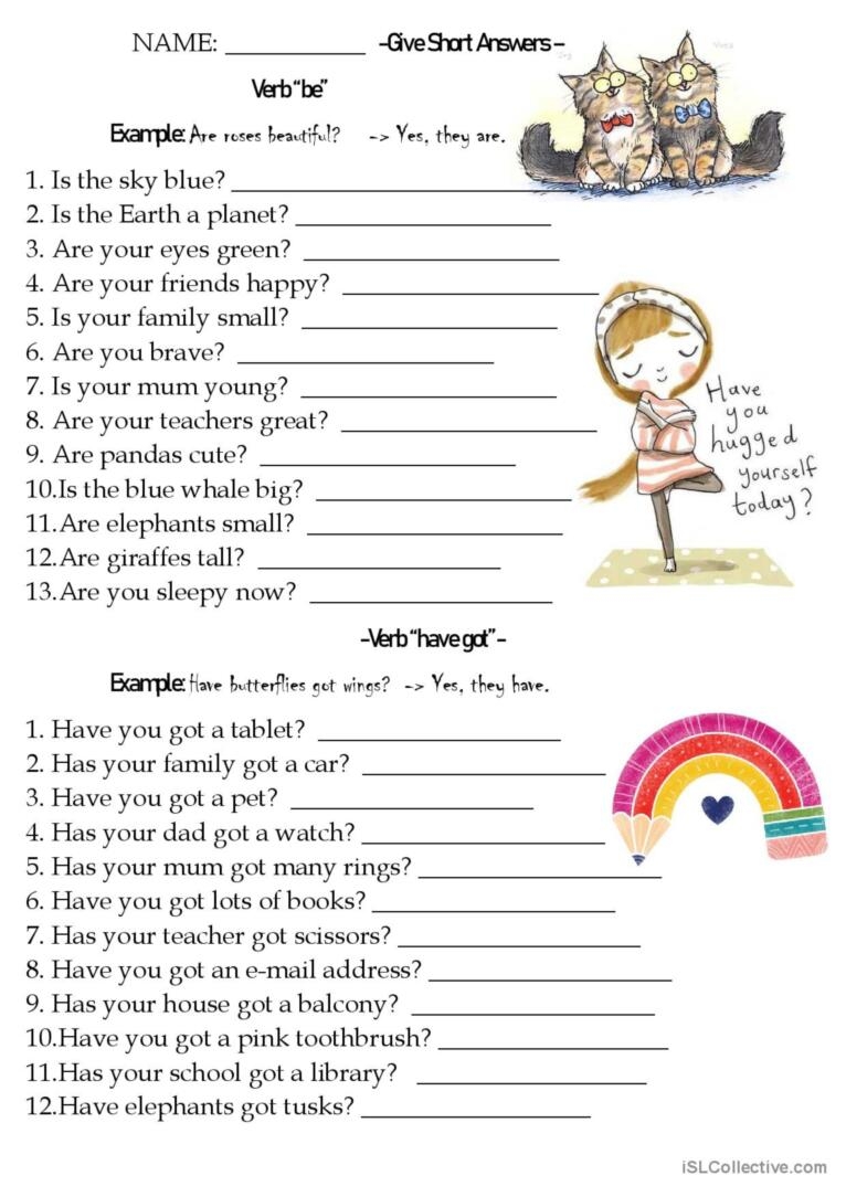 NEW Only SHORT ANSWERS be can ha English ESL Worksheets Pdf Doc