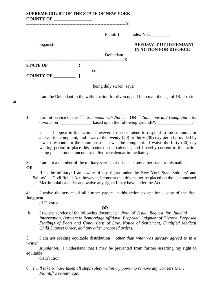 New York Affidavit Fill Out Sign Online DocHub