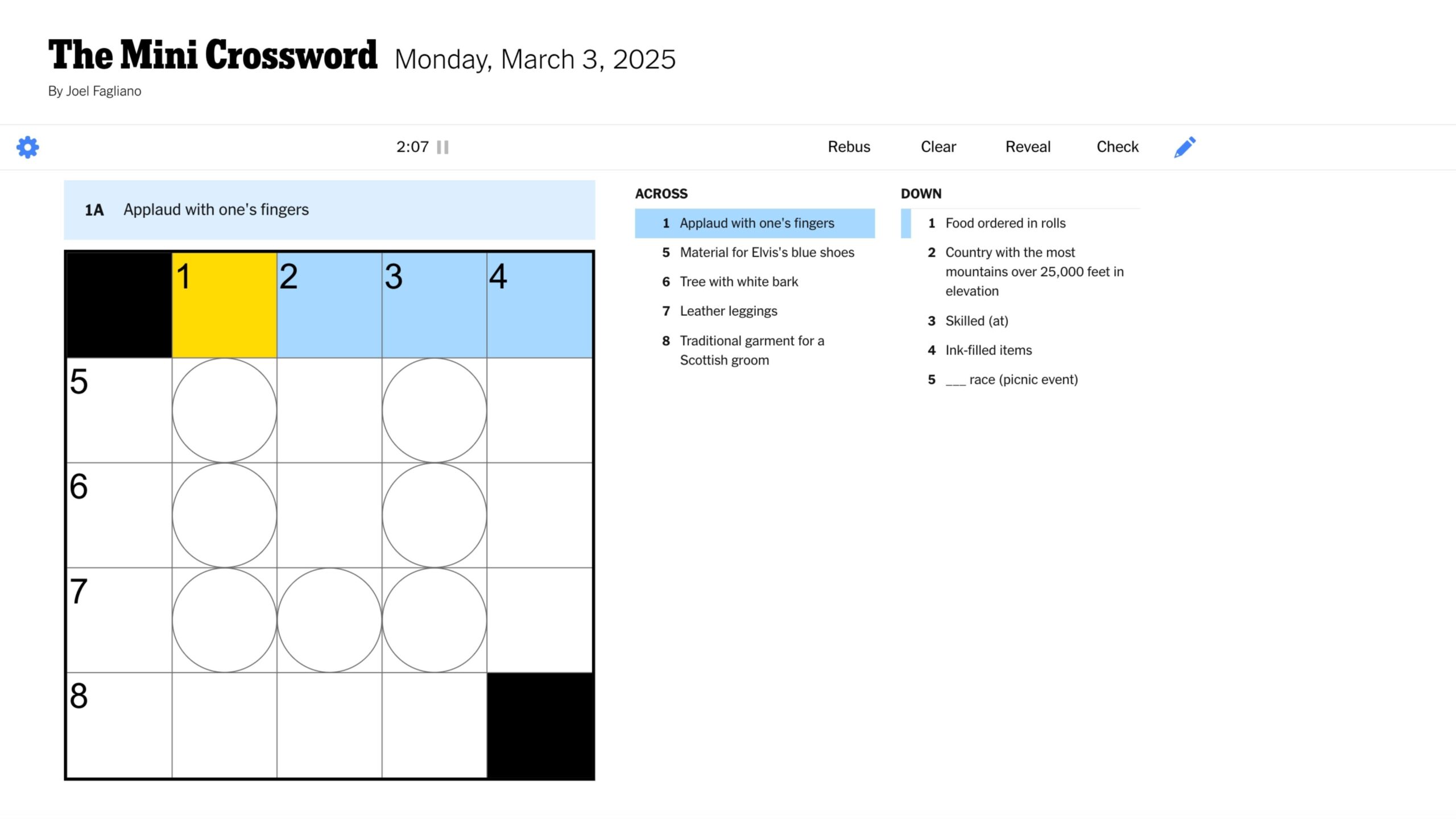 New York Times Mini Crossword Clues And Answers For May 30 2025