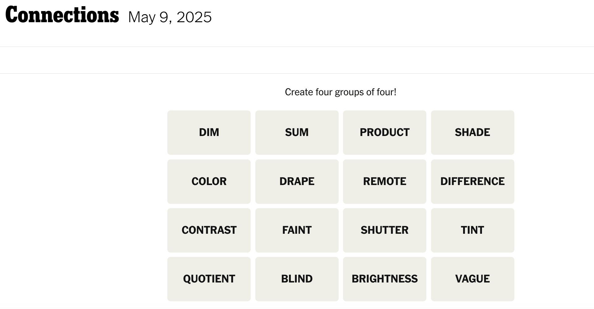 NYT Connections Hints And Answers Today Friday May 9 Parade