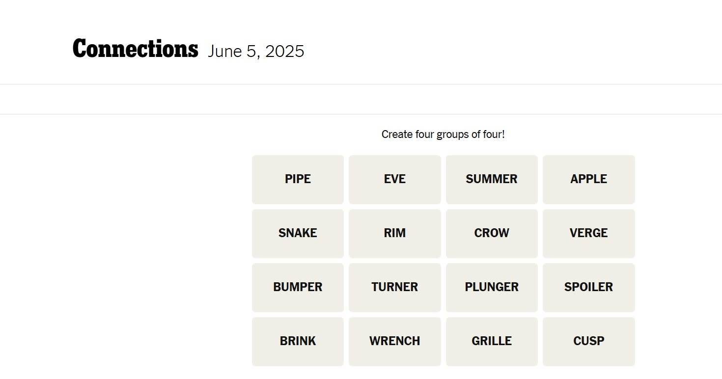 nyt crossword answers june 5 2025