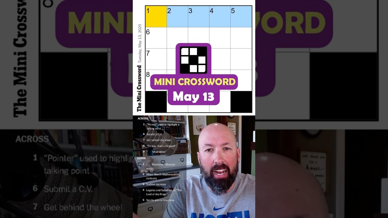 NYT Mini Crossword May 13 YouTube