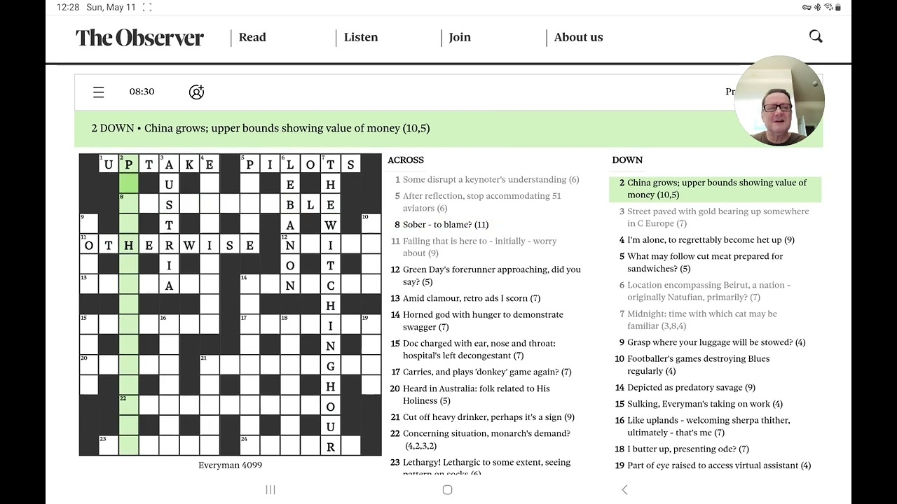 Observer Everyman Crossword No 4 099 YouTube