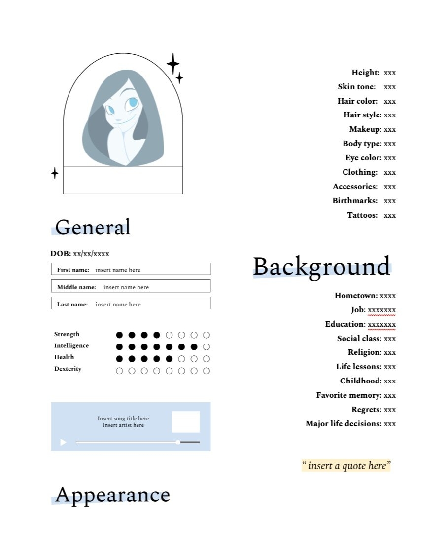 aesthetic bio template copy and paste