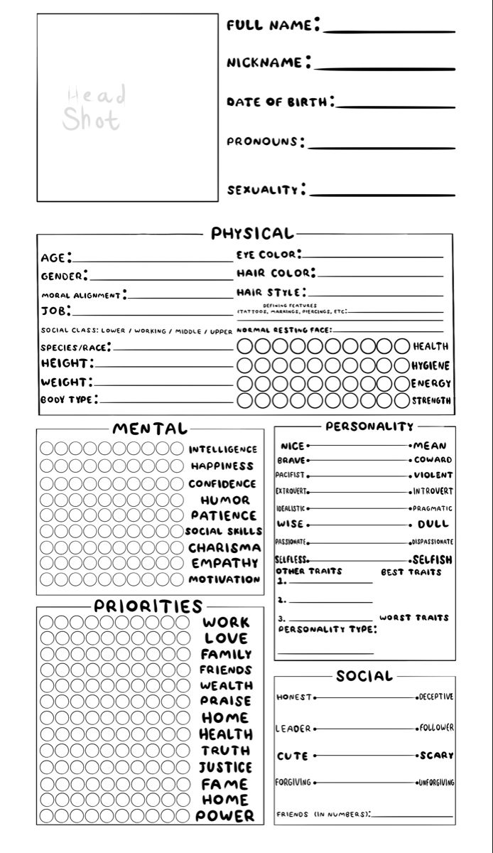 Oc Profile Template