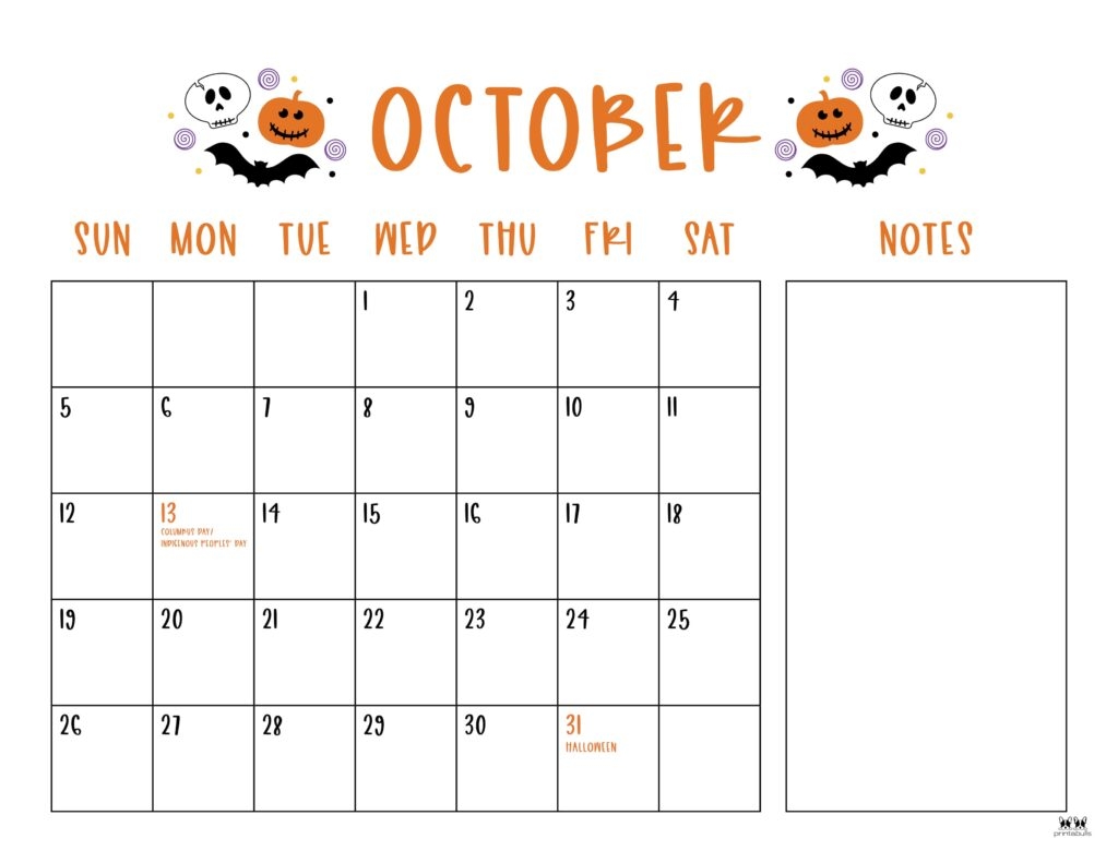 blank calendar template october 2025 printable
