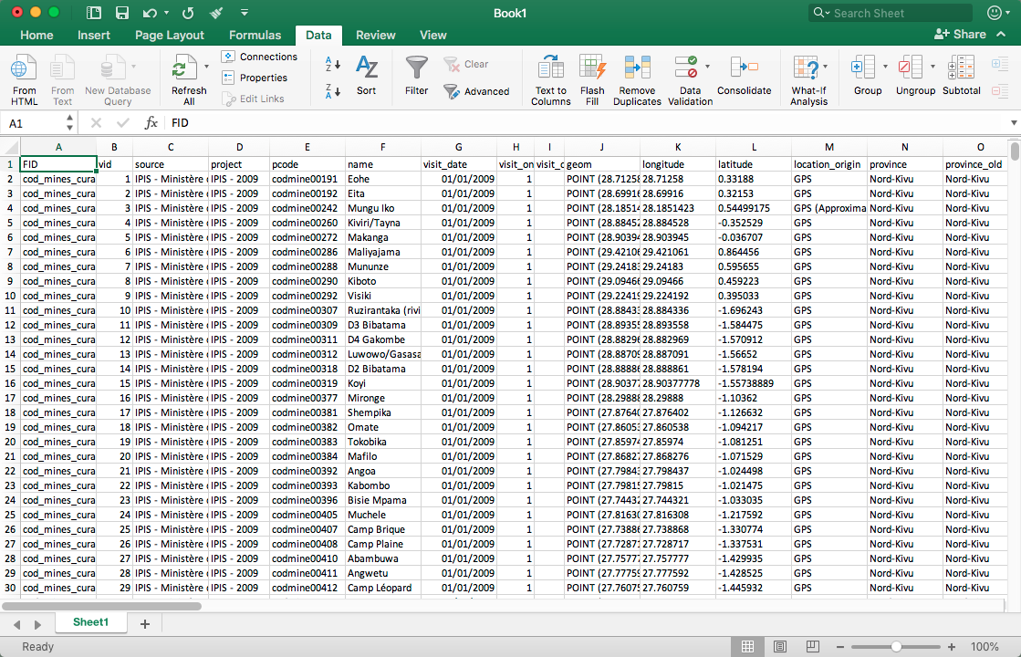 excel worksheet database