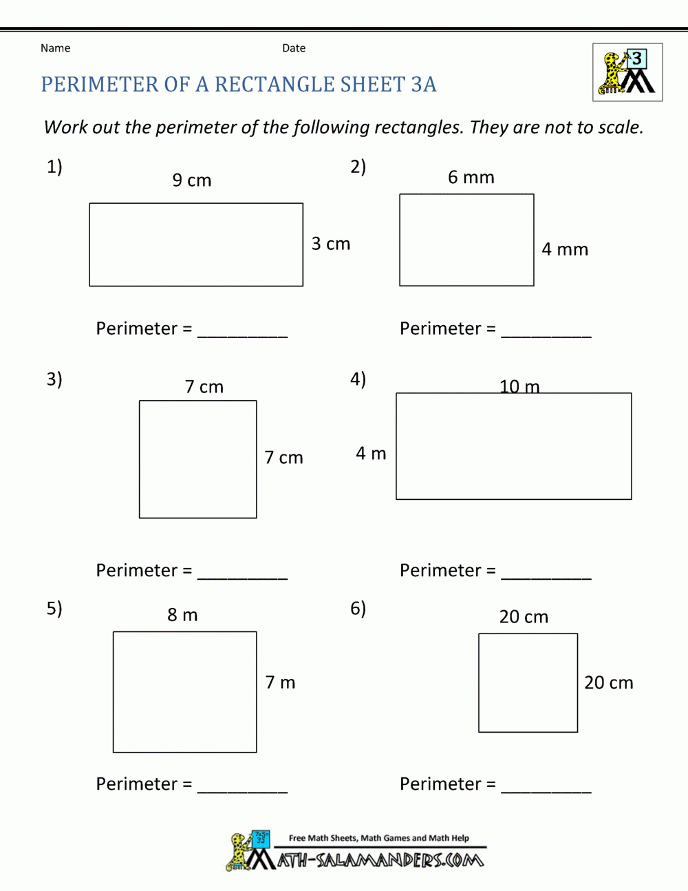 3rd grade perimeter worksheets