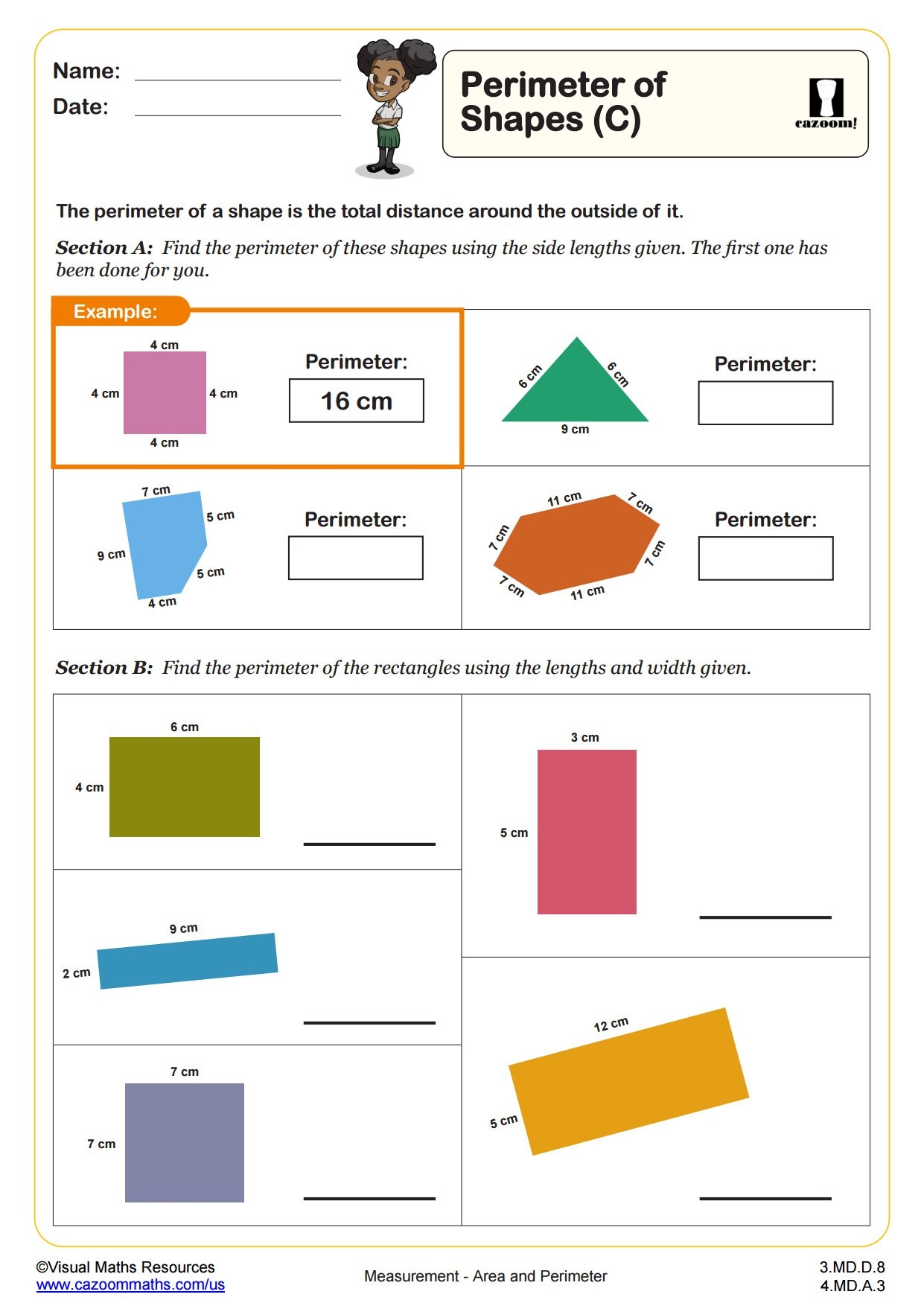 Perimeter Of Shapes C Fun And Engaging 3rd Grade PDF Worksheets