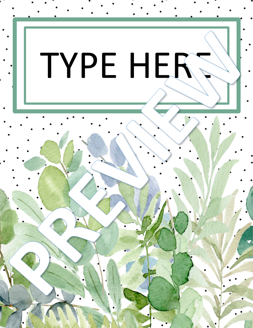 Plant Decor Binder Covers And Spine Labels My WordPress