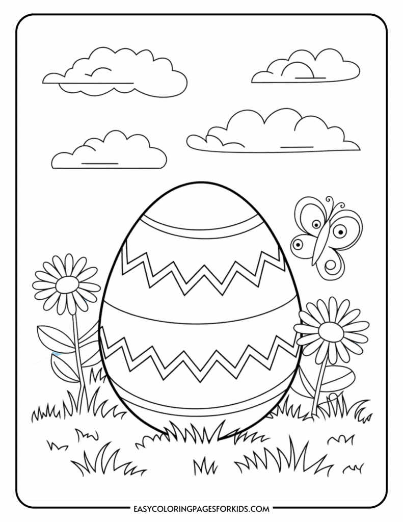 free printable easter egg colouring pages
