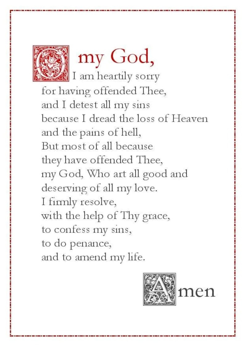 act of contrition prayer printable