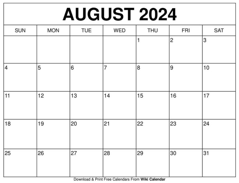 Printable August 2024 Calendar Wiki Calendar Apache OpenOffice Templates