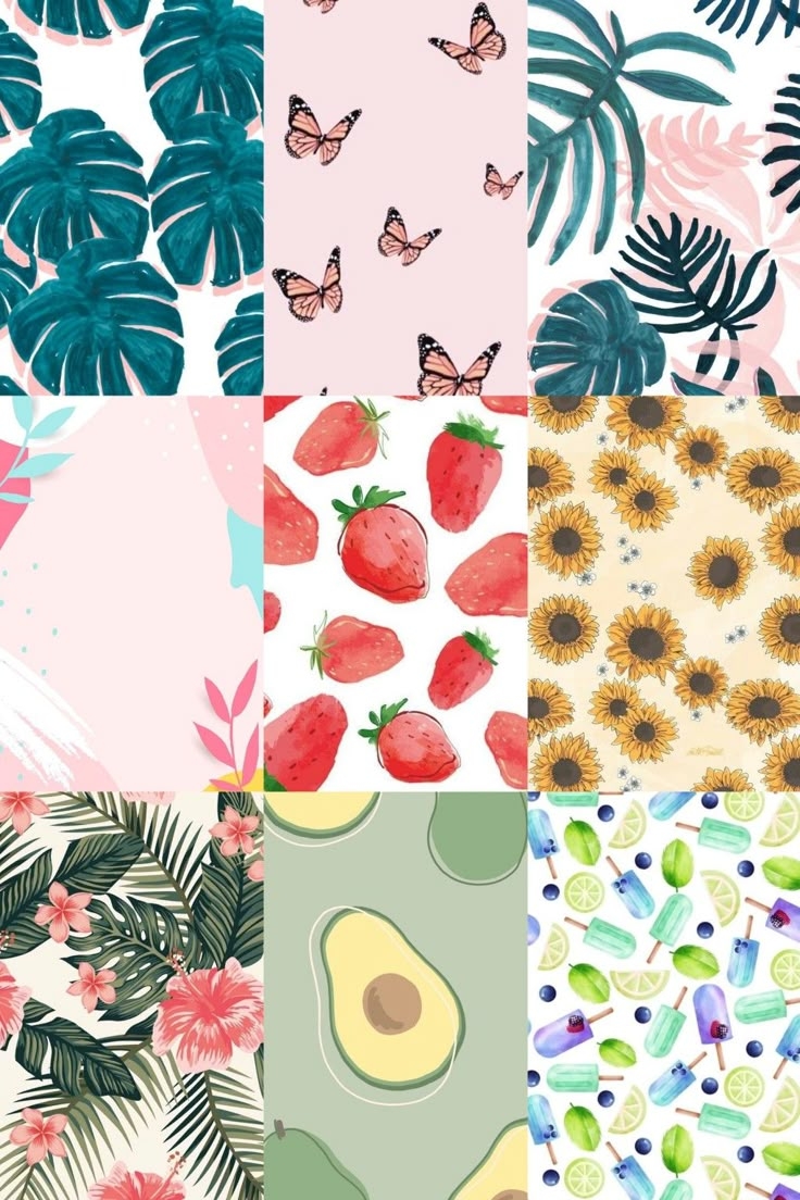 Printable Digital Paper With Floral Patterns