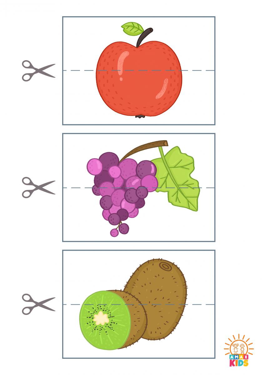 Printable Fruits And Vegetables Puzzle For Kids Amax Kids