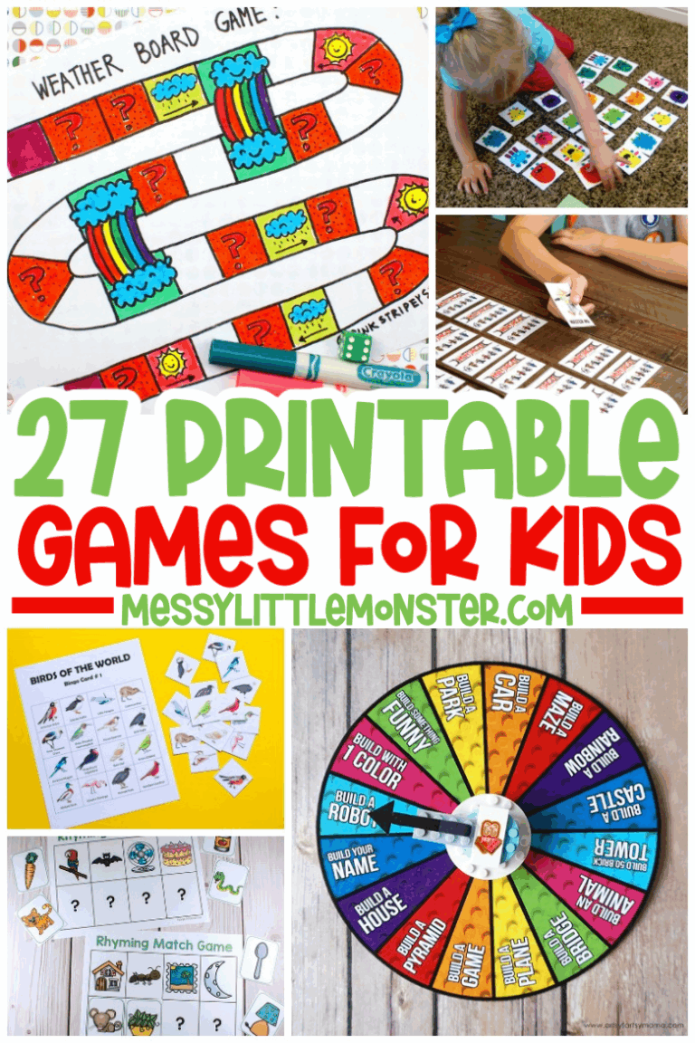 Printable Games For Kids Messy Little Monster