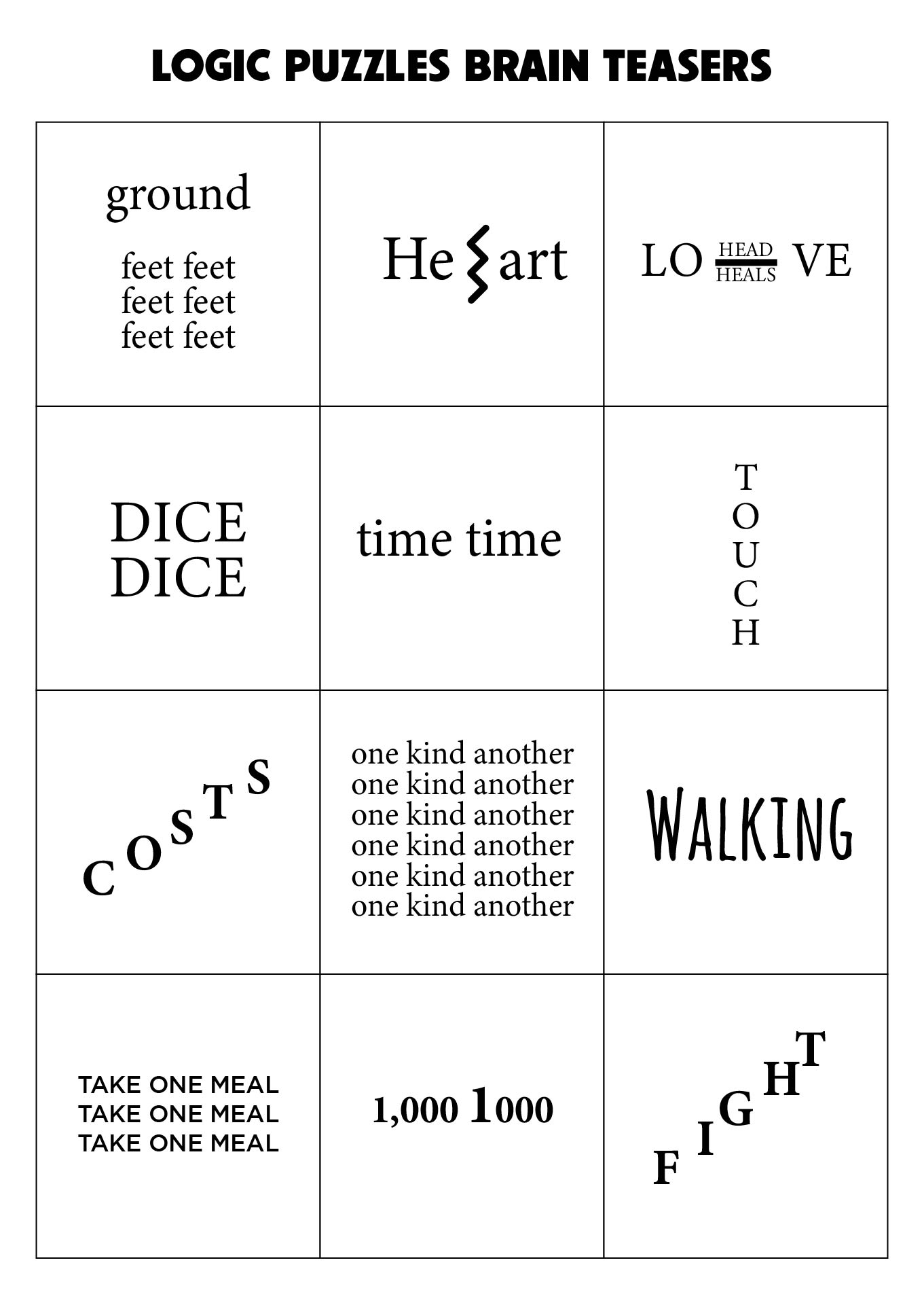 Printable Logic Puzzle Or Shoponline Brain