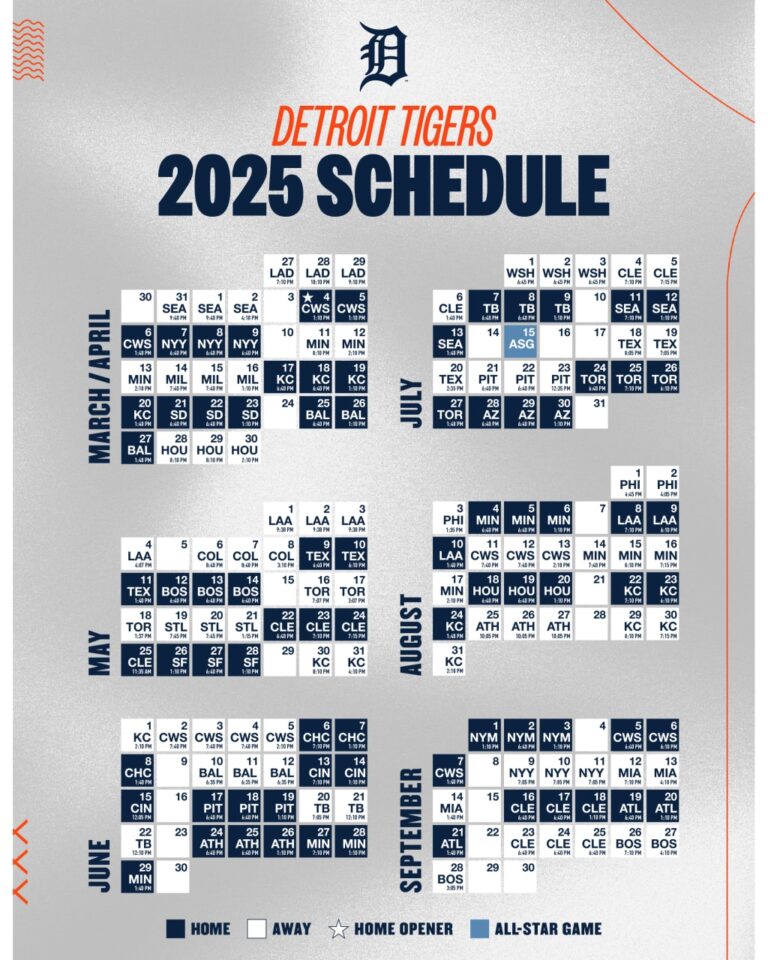 Printable Schedule Detroit Tigers